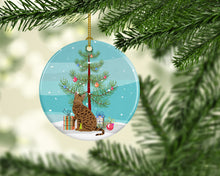 Load image into Gallery viewer, Ocicat #2 Cat Merry Christmas Ornament - Round Ceramic Ornament – Artist-Designed Keepsake Decoration
