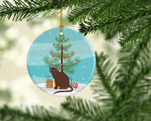 Load image into Gallery viewer, Raas Cat Merry Christmas Ornament - Round Ceramic Ornament – Artist-Designed Keepsake Decoration