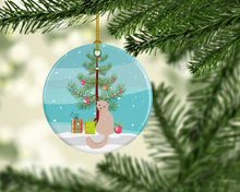 Load image into Gallery viewer, Scottish Fold Cat Merry Christmas Ornament - Round Ceramic Ornament – Artist-Designed Keepsake Decoration