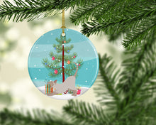 Load image into Gallery viewer, Thai Lilac Cat Merry Christmas Ornament - Round Ceramic Ornament – Artist-Designed Keepsake Decoration