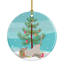 Load image into Gallery viewer, Thai Lilac Cat Merry Christmas Ornament - Round Ceramic Ornament – Artist-Designed Keepsake Decoration