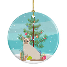 Load image into Gallery viewer, Tonkinese Cat Merry Christmas Ornament - Round Ceramic Ornament – Artist-Designed Keepsake Decoration