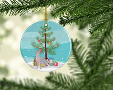 Load image into Gallery viewer, Ukrainian Levkoy Cat Merry Christmas Ornament - Round Ceramic Ornament – Artist-Designed Keepsake Decoration