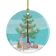 Load image into Gallery viewer, Ukrainian Levkoy Cat Merry Christmas Ornament - Round Ceramic Ornament – Artist-Designed Keepsake Decoration