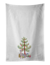 Load image into Gallery viewer, Ukrainian Levkoy Cat Merry Christmas White Kitchen Towel Set of 2
