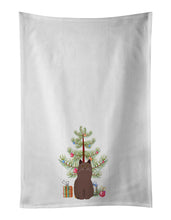 Load image into Gallery viewer, York Chocolate Cat Merry Christmas White Kitchen Towel Set of 2