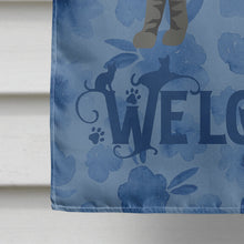 Load image into Gallery viewer, Tricolour Aegean Cat Welcome Flag Canvas House Size CK4814CHF