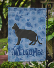 Load image into Gallery viewer, Chausie Black Cat Welcome Garden Flag - Outdoor Decorative Yard Flag CK4851GF
