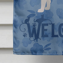 Load image into Gallery viewer, White Devon Rex Cat Welcome Flag Canvas House Size CK4868CHF