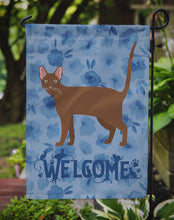 Load image into Gallery viewer, Havana Brown Cat Welcome Garden Flag - Outdoor Decorative Yard Flag CK4895GF