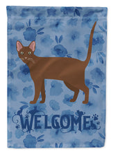 Load image into Gallery viewer, Havana Brown Cat Welcome Garden Flag - Outdoor Decorative Yard Flag CK4895GF