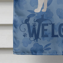 Load image into Gallery viewer, Turkish Angora Cat Welcome Flag Canvas House Size CK4998CHF