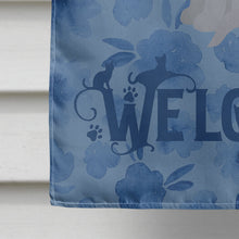 Load image into Gallery viewer, Russian Blue Cat Welcome Flag Canvas House Size CK5054CHF