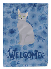Load image into Gallery viewer, Russian Blue Cat Welcome Flag Canvas House Size CK5054CHF