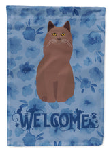 Load image into Gallery viewer, York Chocolate Cat Welcome Flag Canvas House Size CK5076CHF