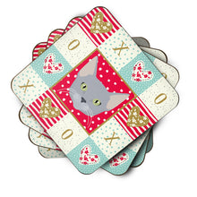 Load image into Gallery viewer, Russian Blue Cat Love Coasters - Set of 4 Lightweight Foam, Absorbent Drink Coasters  CK5154FC