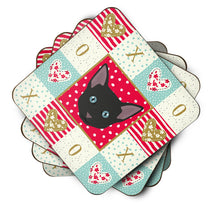 Load image into Gallery viewer, Russian White Black Cat Love Coasters - Set of 4 Lightweight Foam, Absorbent Drink Coasters  CK5155FC