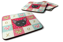 Load image into Gallery viewer, Russian White Black Cat Love Coasters - Set of 4 Lightweight Foam, Absorbent Drink Coasters  CK5155FC