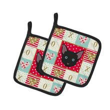 Load image into Gallery viewer, Russian White Black Cat Love Pot Holders - Set of 2 - Heat-Resistant Kitchen Essentials CK5155PTHD