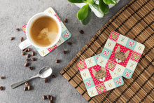 Load image into Gallery viewer, Savannah Cat Love Coasters - Set of 4 Lightweight Foam, Absorbent Drink Coasters  CK5157FC