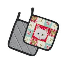 Load image into Gallery viewer, Turkish Angora Cat Love Pot Holders - Set of 2 - Heat-Resistant Kitchen Essentials CK5175PTHD