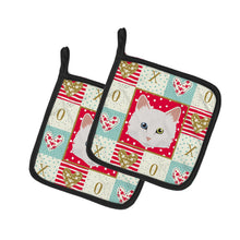 Load image into Gallery viewer, Turkish Angora Cat Love Pot Holders - Set of 2 - Heat-Resistant Kitchen Essentials CK5175PTHD