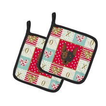 Load image into Gallery viewer, Harlequin Pinscher #2 Love Pot Holders - Set of 2 - Heat-Resistant Kitchen Essentials CK5204PTHD