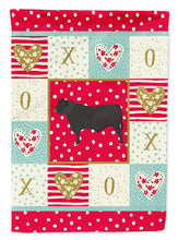Load image into Gallery viewer, Black Angus Cow Love Flag Canvas House Size CK5255CHF