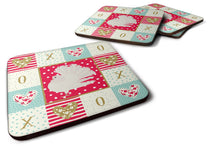 Load image into Gallery viewer, Silver Fantail Pigeon Love Coasters - Set of 4 Lightweight Foam, Absorbent Drink Coasters  CK5377FC