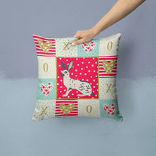 Load image into Gallery viewer, English Spot Rabbit Love Throw Pillow - 14x14 Decorative Pillow – Art for Your Home &amp; Patio CK5388PW1414
