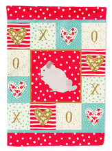 Load image into Gallery viewer, Pink and White Chinchilla Love Flag Canvas House Size CK5424CHF