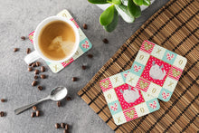 Load image into Gallery viewer, White Dominant Chinchilla Love Coasters - Set of 4 Lightweight Foam, Absorbent Drink Coasters  CK5425FC