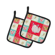 Load image into Gallery viewer, White Dominant Chinchilla Love Pot Holders - Set of 2 - Heat-Resistant Kitchen Essentials CK5425PTHD