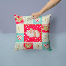 Load image into Gallery viewer, Silkie Guinea Pig Love Throw Pillow - 14x14 Decorative Pillow – Art for Your Home &amp; Patio CK5434PW1414