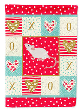 Load image into Gallery viewer, White Domestic Mouse Love Garden Flag – Decorative Outdoor Yard Flag CK5454GF