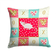 Load image into Gallery viewer, White Domestic Mouse Love Throw Pillow - 14x14 Decorative Pillow – Art for Your Home &amp; Patio CK5454PW1414