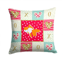 Load image into Gallery viewer, Oranda Red Cap Goldfish Love Throw Pillow - 14x14 Decorative Pillow – Art for Your Home &amp; Patio CK5475PW1414