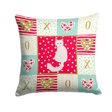 Load image into Gallery viewer, Turkish Angora Cat Love Throw Pillow - 14x14 Decorative Pillow – Art for Your Home &amp; Patio CK5801PW1414