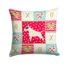 Load image into Gallery viewer, Black and White Bull Terrier Love Throw Pillow - 14x14 Decorative Pillow – Art for Your Home &amp; Patio CK5917PW1414