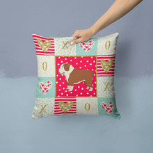 Load image into Gallery viewer, English Bulldog Love Throw Pillow - 14x14 Decorative Pillow – Art for Your Home &amp; Patio CK5926PW1414