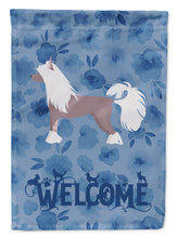 Load image into Gallery viewer, Chinese Crested #2 Welcome Flag Canvas House Size CK5978CHF