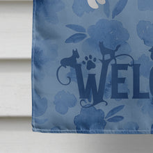 Load image into Gallery viewer, White Pomeranian Welcome Flag Canvas House Size CK6094CHF