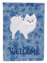 Load image into Gallery viewer, White Pomeranian Welcome Flag Canvas House Size CK6094CHF