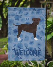 Load image into Gallery viewer, Staffordshire Bull Terrier Welcome Garden Flag – Decorative Outdoor Yard Flag CK6102GF