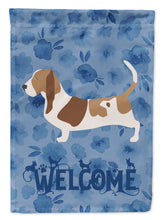 Load image into Gallery viewer, Basset Hound Welcome Flag Canvas House Size CK6129CHF