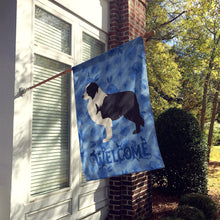 Load image into Gallery viewer, Black Border Collie Welcome Flag Canvas House Size CK6150CHF