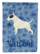 Load image into Gallery viewer, Black and White Bull Terrier Welcome Garden Flag – Decorative Outdoor Yard Flag CK6231GF
