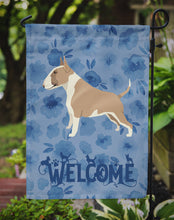 Load image into Gallery viewer, Fawn and White Bull Terrier Welcome Garden Flag – Decorative Outdoor Yard Flag CK6232GF