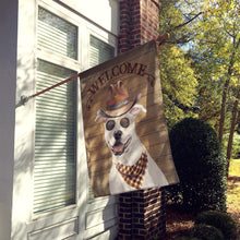 Load image into Gallery viewer, White Staffordshire Bull Terrier Country Dog Flag Canvas House Size CK6277CHF