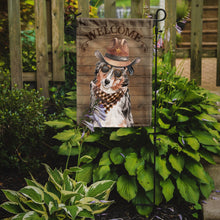 Load image into Gallery viewer, Australian Shepherd Cowboy Dog Welcome Garden Flag – Western-Style Dog with Hat &amp; Sunglasses CK6278GF
